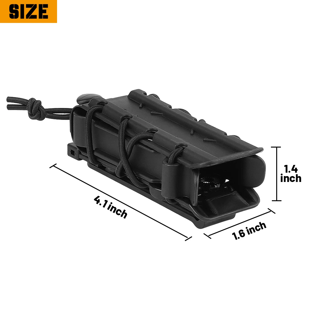 KRYDEX-bolsa táctica para revistas, funda cartuchera para pistola de polímero de 9mm, cinturón de servicio, portador Fastmag, accesorios de caza y tiro - imagen 2