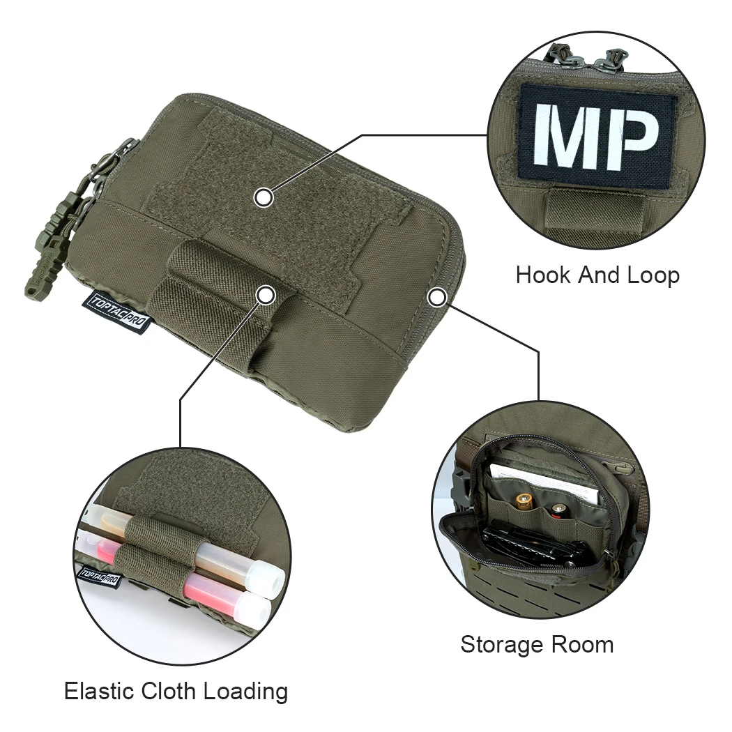 TOPTACPRO bolsa táctica de administrador MOLLE EDC bolsa de utilidad bolsa de cintura multifunción bolsa de cinturón de camuflaje 8510 - imagen 4