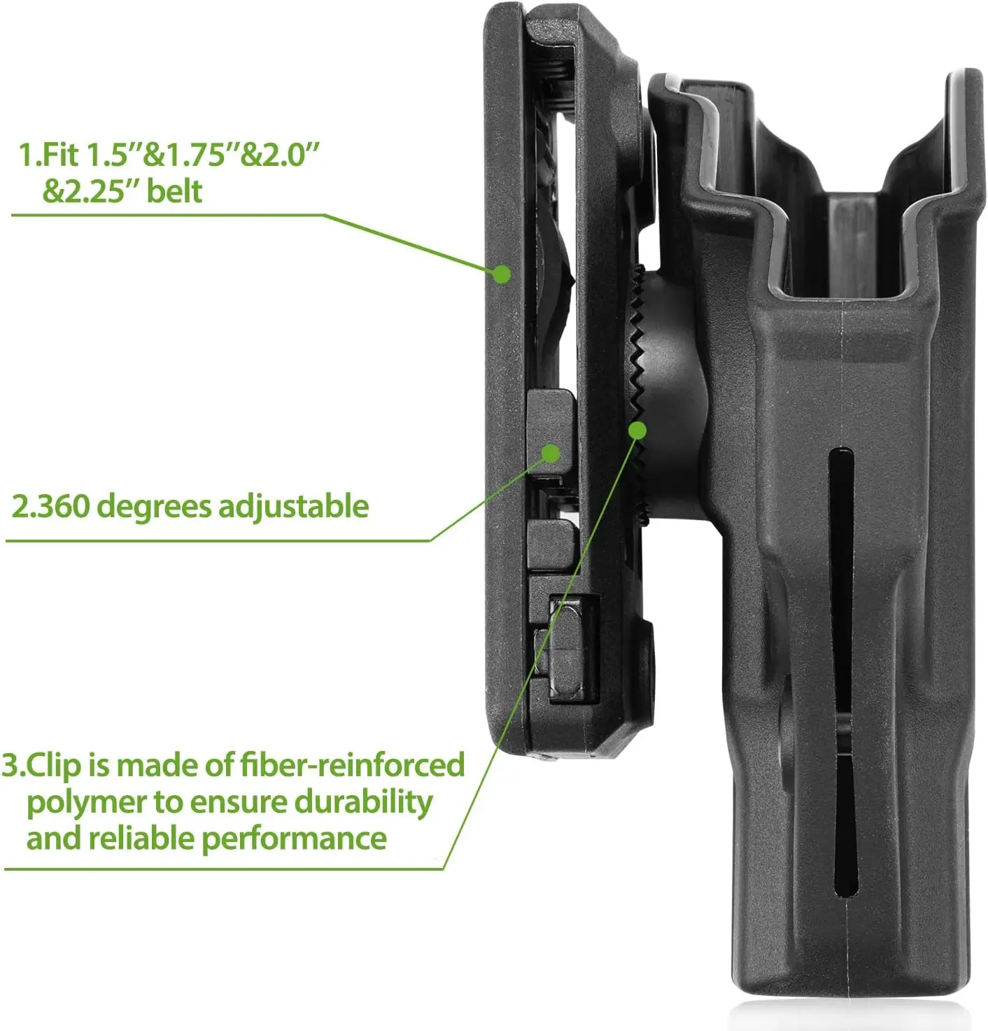 Funda M&P Shield - Polímero OWB Fit S&W M&P 9 mm/.40, extracción rápida/liberación rápida, 360 ajustable. Mano derecha - imagen 5