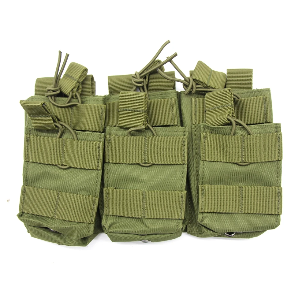 GLUSGO-bolsa para revistas Triple de doble capa para Rifle AK/AR 5,56 7,62 Mag, bolsa superior abierta táctica Molle - imagen 3