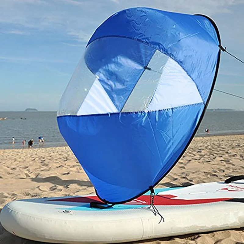 Vela de viento plegable para Kayak, tabla de Paddle surf, carrera de canoa, remo de viento, barcos de remo, viento con ventana transparente - imagen 4