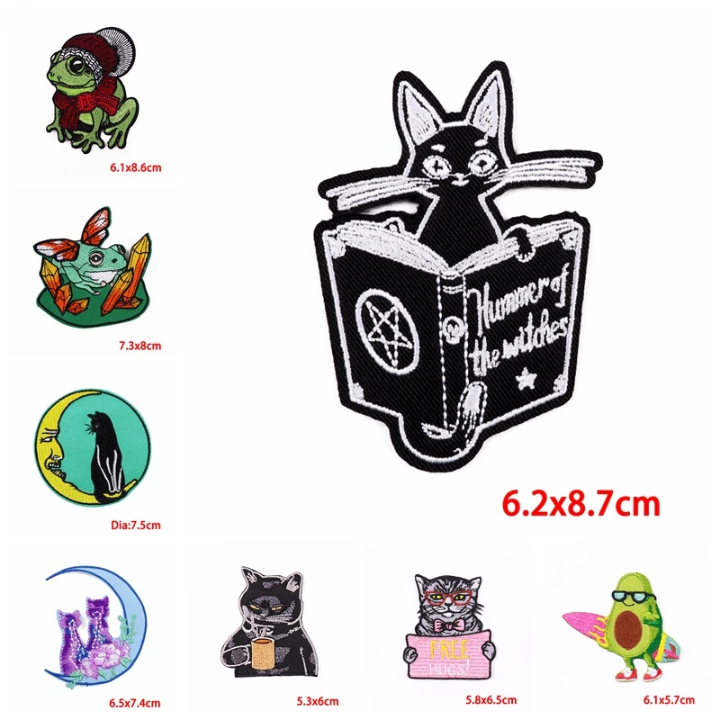 Parche bordado de mariposa para ropa, Parche de Animal para planchar para ropa, mono, oso, Rana, pegatina para coser, 10 unids/lote - imagen 3