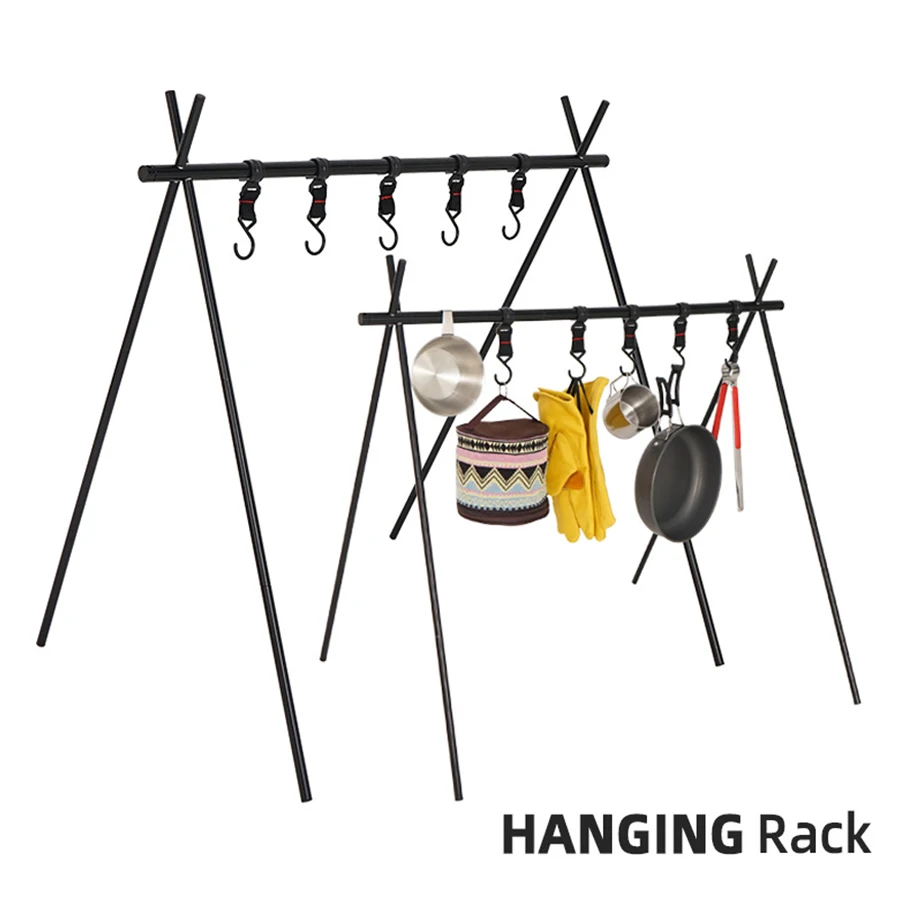 Estante colgante de aleación de aluminio para acampar al aire libre, estante de vajilla para acampar al aire libre, colgador de estante triangular