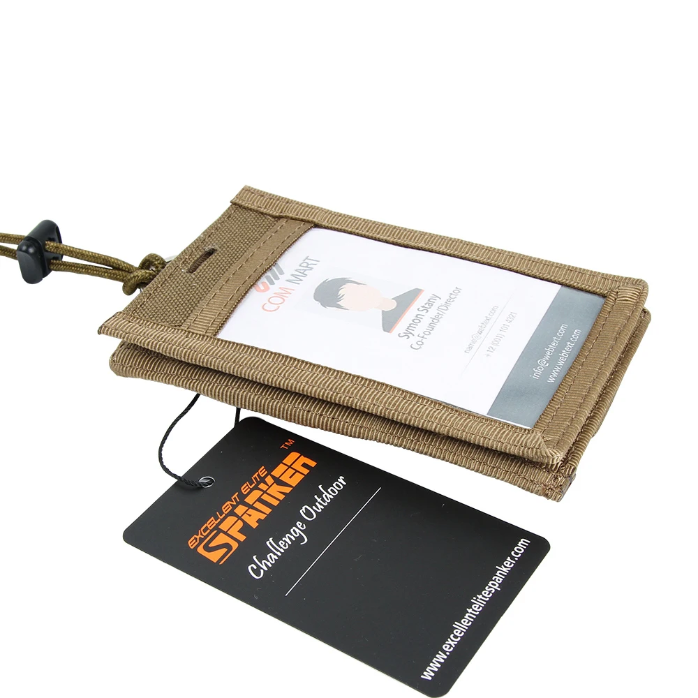 Portatarjetas de identificación táctico, parche con gancho, portatarjetas de viaje, bolsa de viaje al aire libre, monedero de ciclismo y cordón de nailon - imagen 3