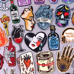 Parche termoadhesivo corazón punk – Bordado para coser o planchar