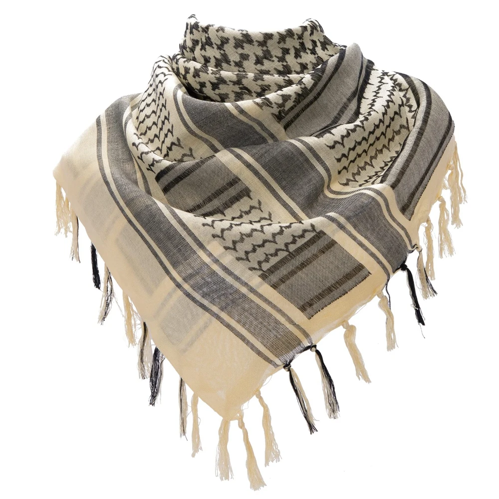 Bufanda táctica para el desierto, bufanda militar Shemagh Keffiyeh con flecos, bufanda árabe a cuadros para la cabeza para mujeres y hombres, caza y Camping - imagen 3