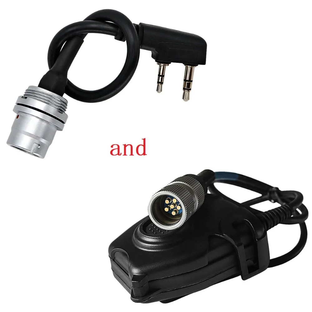 Conector táctico PTT U94 PTT AN/PRC 152 152A walkie-talkie, enchufe U-283/U de 6 pines a Kenwood, adaptador Harris Dummy - imagen 4