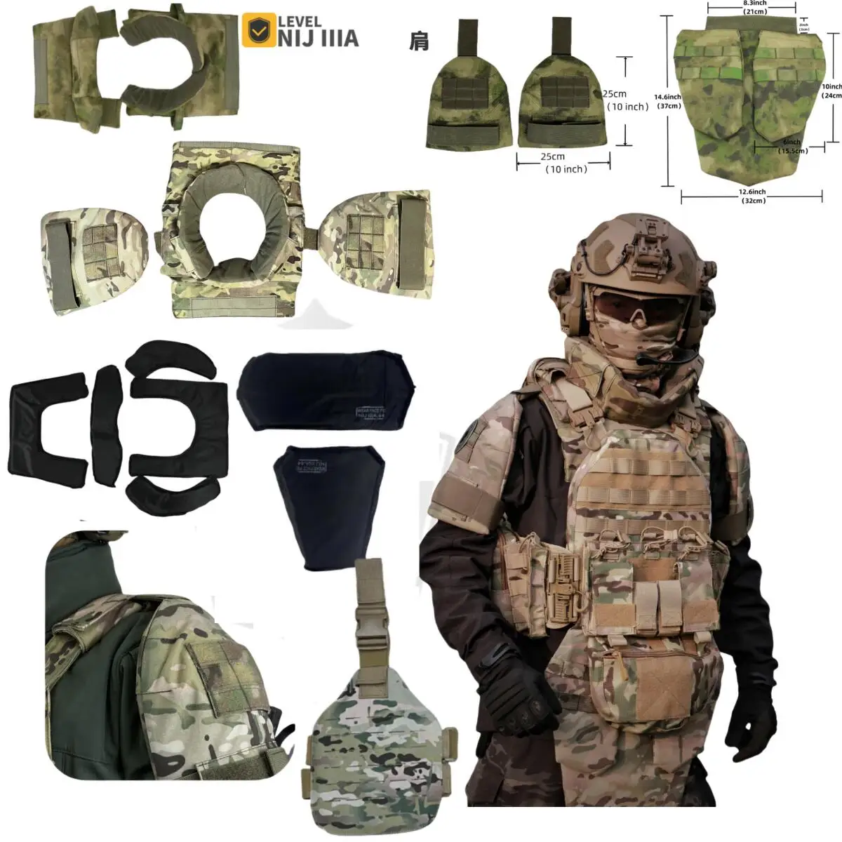 UHMWPE-forro suave NIJ 3A, Kit a prueba de balas, armadura táctica para hombro, cuello, entrepierna, armadura de pierna, armadura de entrepierna, equipo de protección - imagen 4