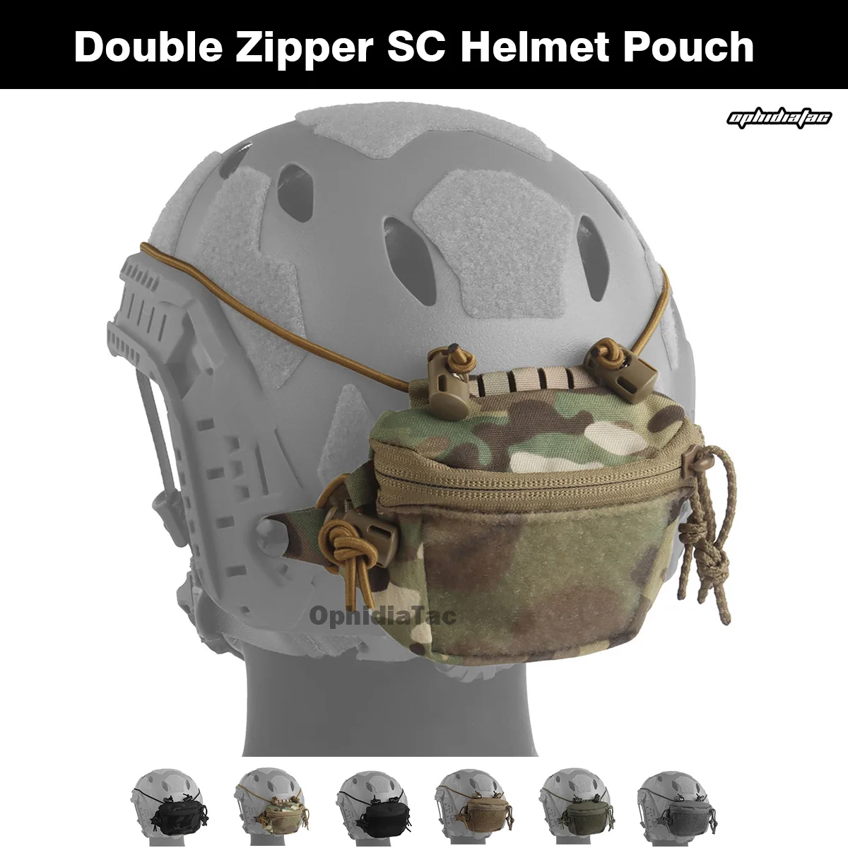 Bolsa de almacenamiento para casco con doble cremallera de nailon 1000D, para cascos FAST MK, tiendas, auriculares, batería, entrenamiento de caza, uso de rescate al aire libre