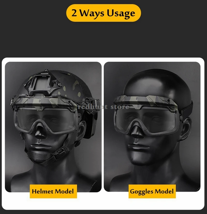 Gafas deportivas con protección UV para exteriores, lentes a prueba de viento, casco táctico, caza, Paintball, novedad - imagen 2