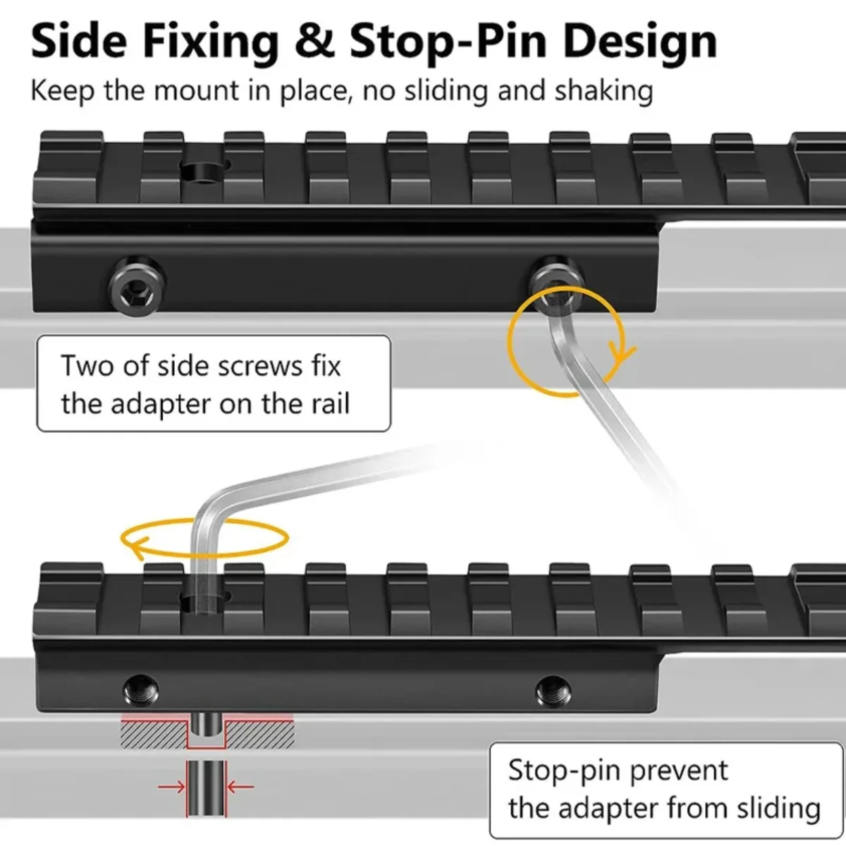 Adaptador de montaje de conversión de riel táctico de cola de milano de 11mm a 20mm, mira de punto rojo VISM, Base de riel de montaje elevador, accesorios para pistola de caza - imagen 3