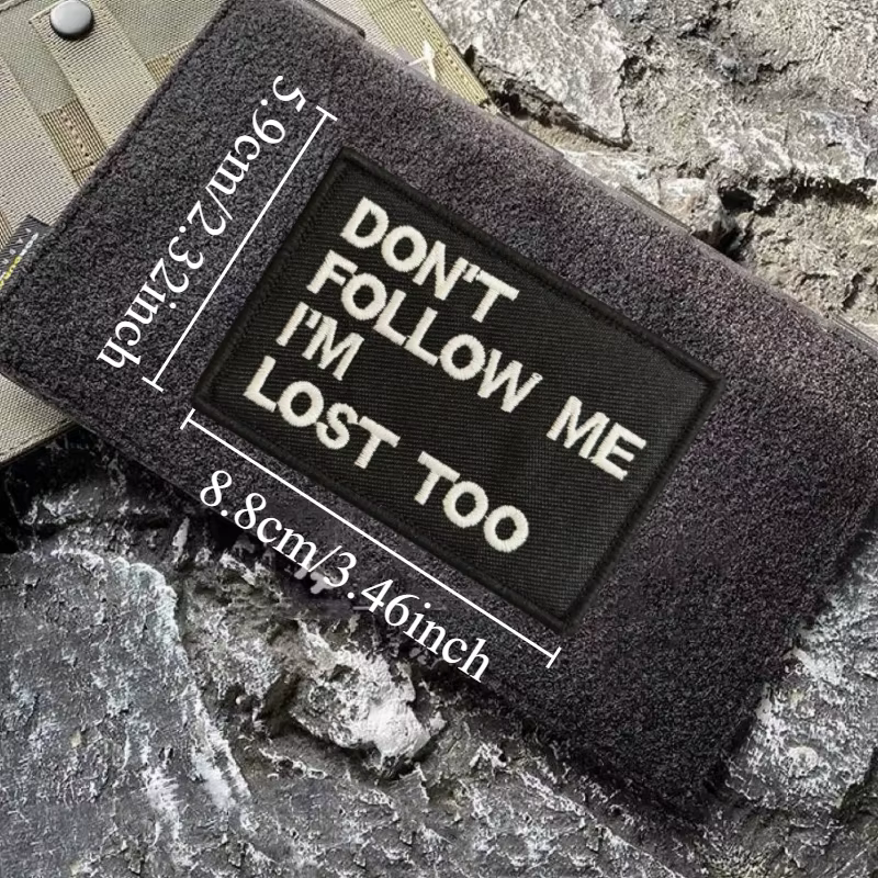 Parche bordado moral NON FOLLOW ME IM LOST TOO con velcro - imagen 5