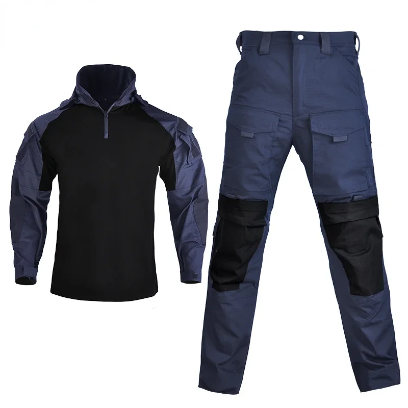 Traje de uniforme de combate táctico BDU, camisa con capucha, pantalones, conjunto de camuflaje, ropa de caza, senderismo al aire libre, entrenamiento, Airsoft, Paintball - imagen 4