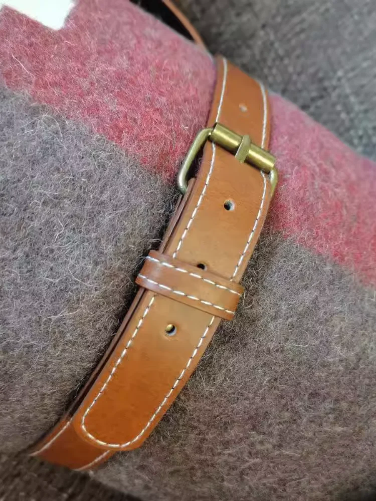 Manta de lana pura para acampar al aire libre, manta multiusos gruesa Vintage para otoño e invierno - imagen 4