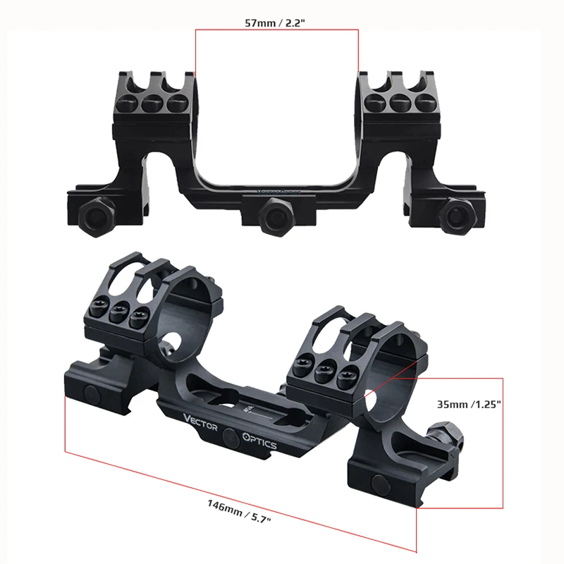 Óptica vectorial táctica de una pieza, montaje de alcance Picatinny de 21Mm, anillos dobles de 30Mm, accesorios de caza - imagen 2