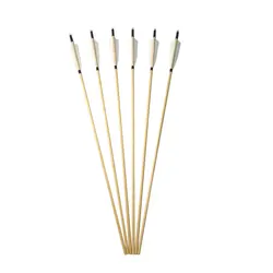 Flechas de madera 31 pulgadas para arco tradicional OD 8mm con pluma