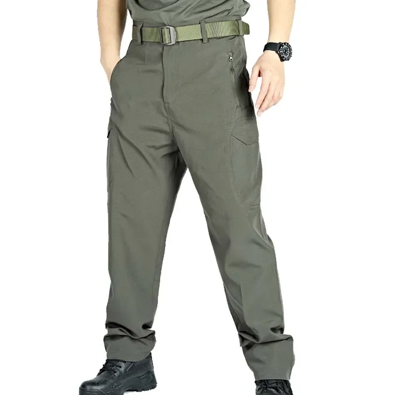 Pantalones ligeros de verano para hombre, pantalones tácticos Softair para pesca al aire libre, pantalones Cargo transpirables de secado rápido, pantalones informales para trabajo y senderismo - imagen 2