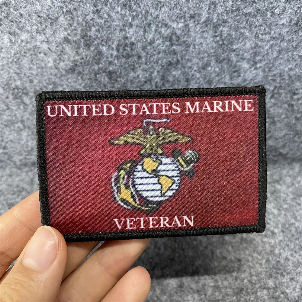 Logotipo de veterano de la Marina de los Estados Unidos, insignia de moral, parche, brazalete, emblema impreso, gancho y bucle, pegatinas tácticas para mochila - imagen 4