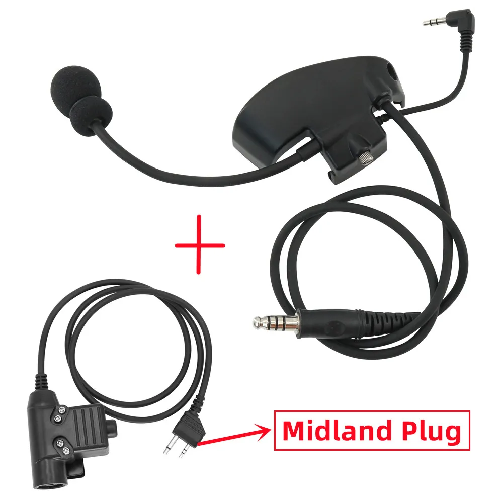 Kit de micrófono y auriculares tácticos con U94 PTT para Howard Leight Impact, auriculares deportivos para disparar U94 PTT Ken de 2 pines para Baofeng - imagen 5