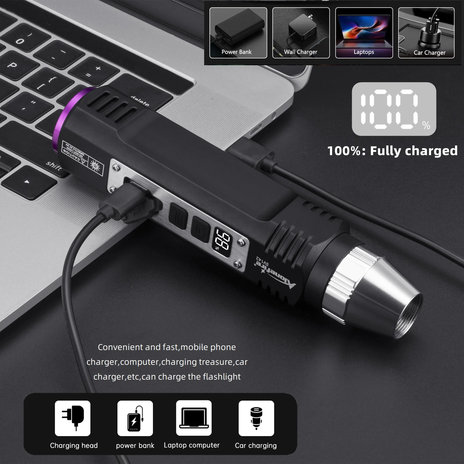 Alta potencia 20W UV 365nm + luz blanca linterna de iluminación USB recargable marcador de tinta Invisible gato perro orina escorpión dinero antorcha - imagen 4