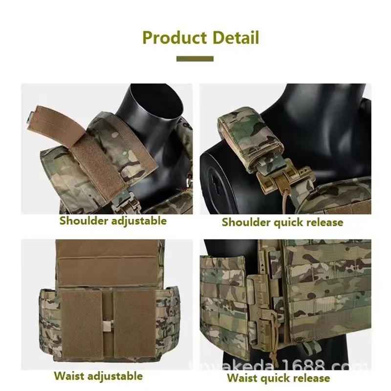 YAKEDA-chaleco táctico transpirable de liberación rápida, chaleco de entrenamiento multifuncional de camuflaje para exteriores, secado rápido y resistente al desgaste - imagen 4
