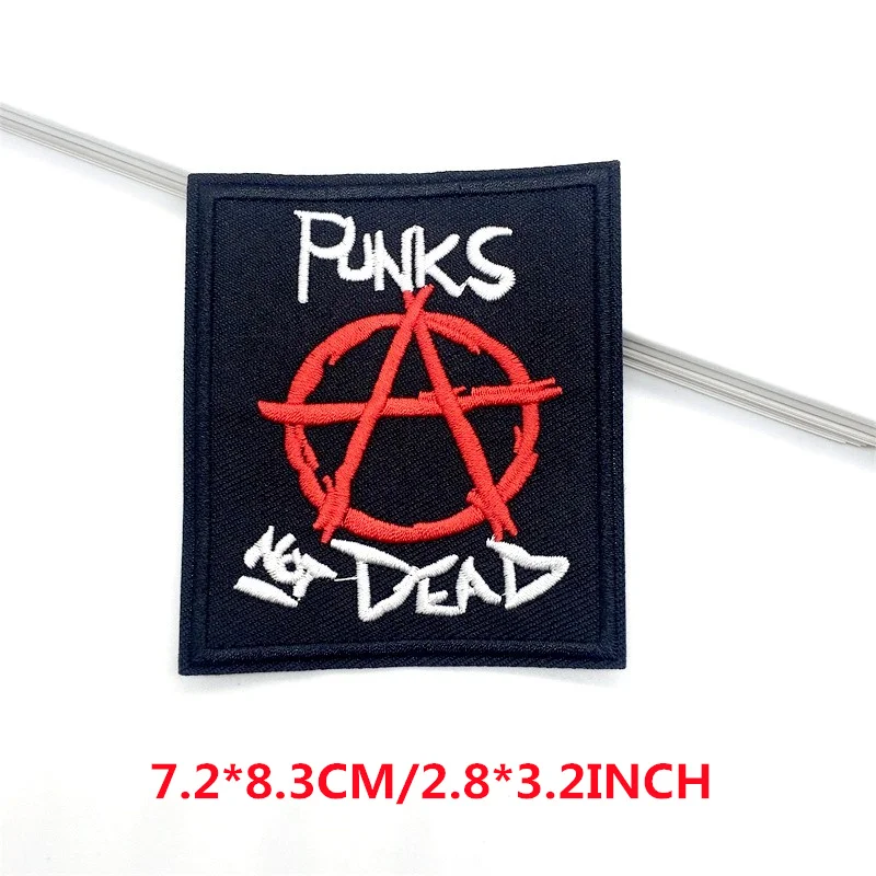 Parches bordados de banda de Rock, pegatinas de ropa Punk, parches de planchado DIY para ropa, apliques de chaqueta, Jeans, rayas, 10 Uds./lote - imagen 5
