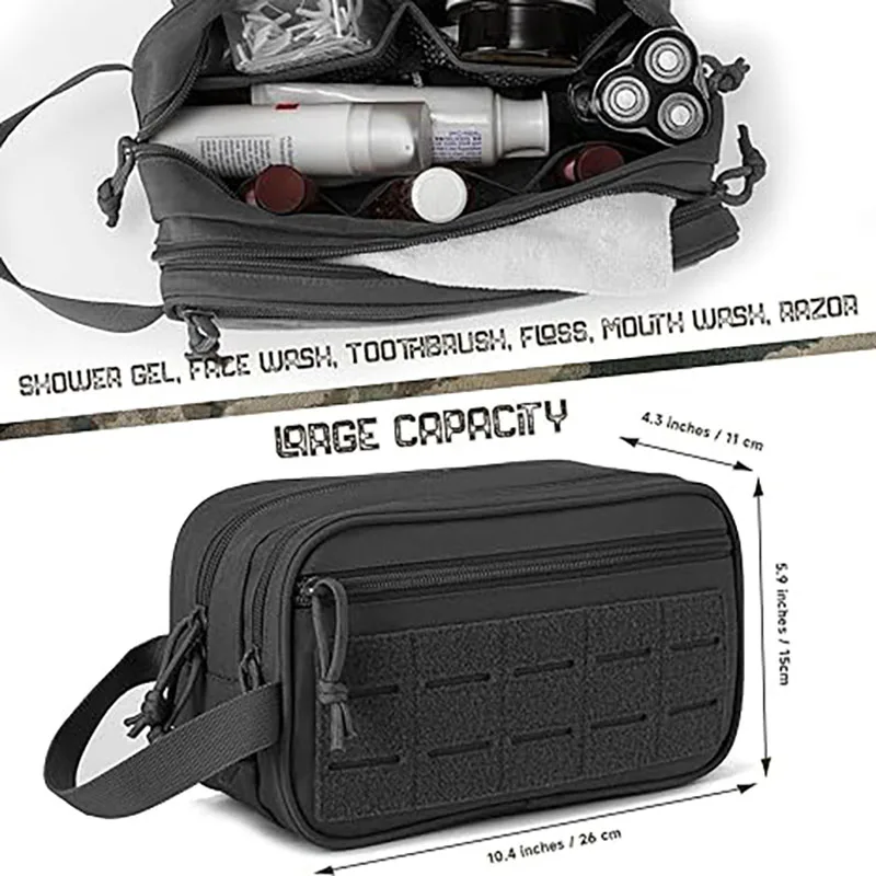 Neceser táctico 1000D Molle EDC, bolsa organizadora, utilidad para hombres, estuche de almacenamiento de viaje de gran capacidad para caza al aire libre y Camping - imagen 4