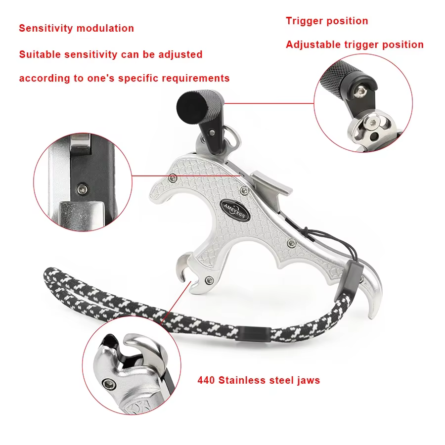 Disparador arco compuesto acero inoxidable – Gatillo caza ambidiestro - imagen 3