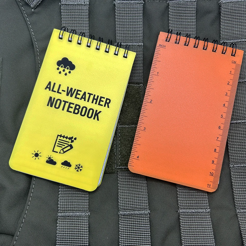 Cuaderno de bolsillo táctico Mini cuaderno impermeable con páginas forradas Memorandum para todo tipo de clima EDC para grabación de actividades al aire libre
