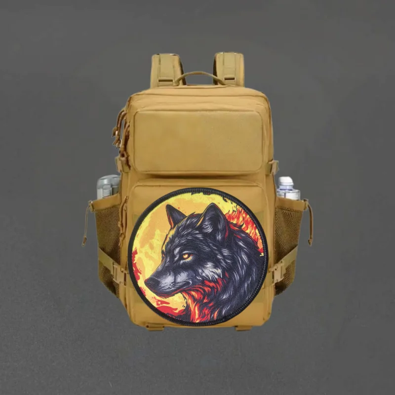 Parche con estampado de lobo militar, chaleco táctico, insignia de moral con gancho y bucle, pegatinas decorativas para mochila, parches para brazalete para ropa - imagen 5