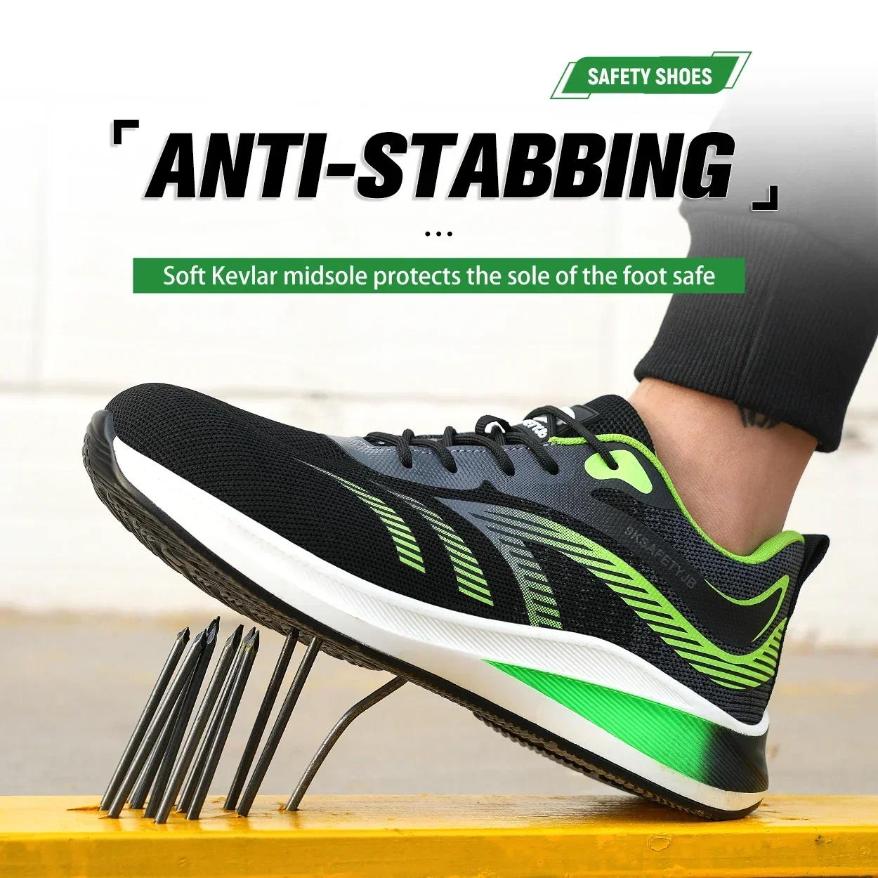 Zapatos de seguridad con punta de acero para hombre, zapatillas ligeras, antigolpes, ANTIPERFORACIONES, transpirables, 2024 - imagen 4