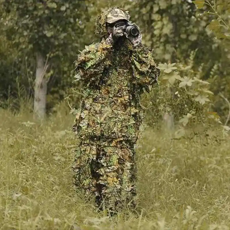 Traje de camuflaje Jungle Leaf: traje Ghillie transpirable 3D para observación de aves, caza, airsoft y adiestramiento al aire libre - imagen 3