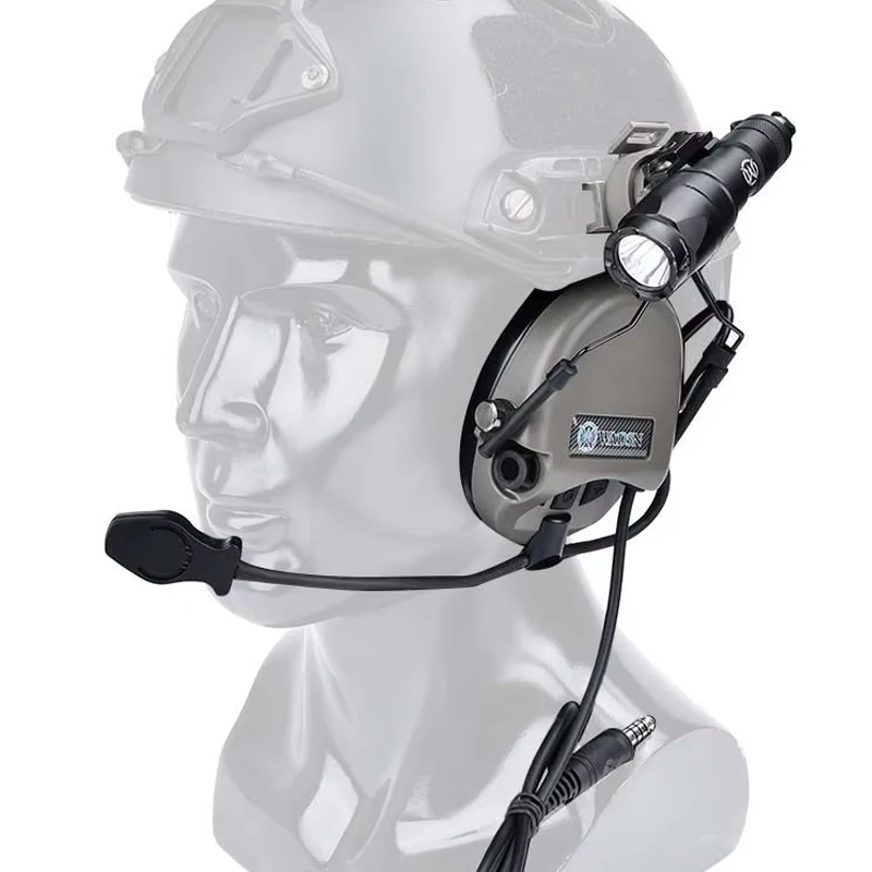 Casco táctico de caza y tiro, auriculares tácticos civiles Sordin, auriculares CS para exteriores con adaptador de riel de 20mm U94 PTT - imagen 5