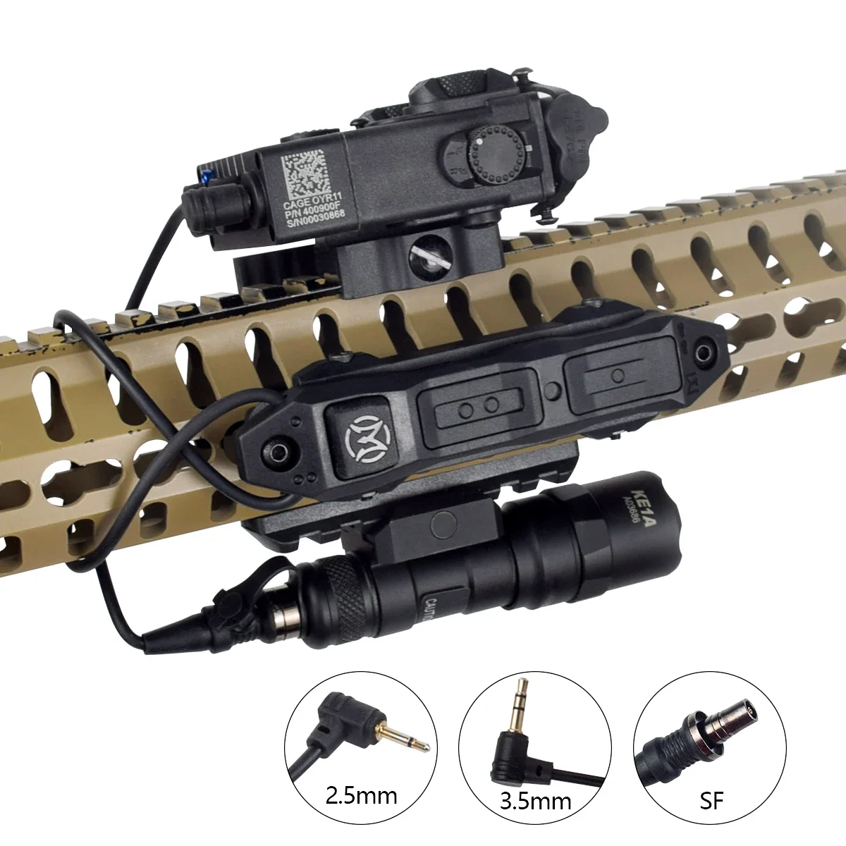 Botón de presión táctico 2,5/3,5 SF, interruptor de Triple función remota de doble función compatible con Surefire M300 M600 PEQ-15 DBAL-A2 - imagen 5