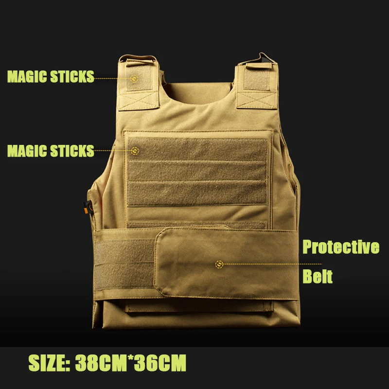 Chaleco táctico para exteriores, equipo de protección, entrenamiento duro, CS, tiro, caza, militar, Oxford 600D - imagen 3