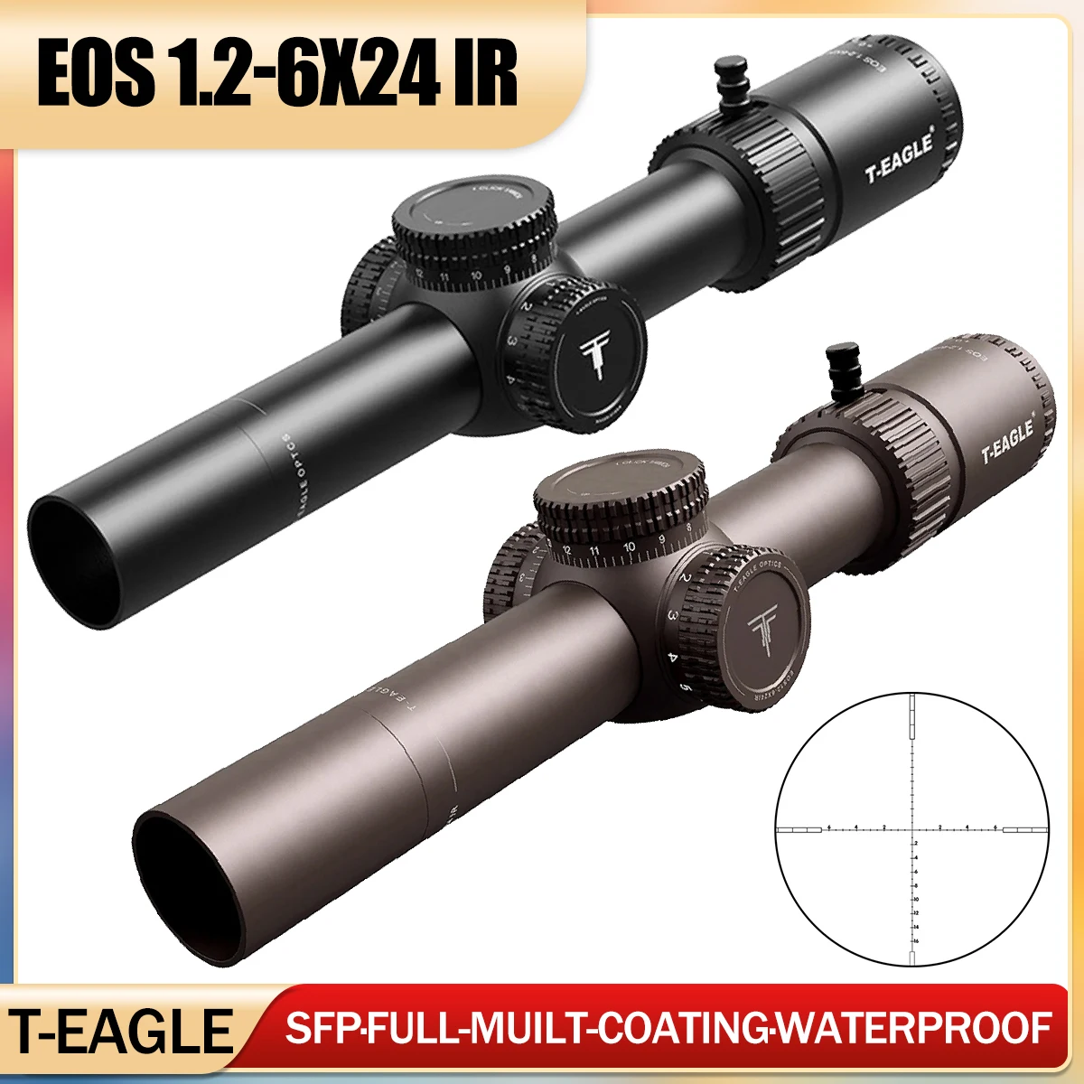 T-EAGLE EOS 1,2-6 X24IR mira telescópica óptica de disparo de precisión colimador pistola de aire PCP mira para 11/20mm