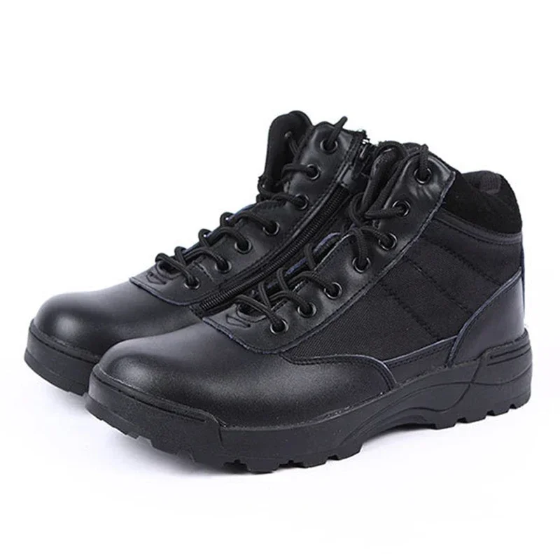 Botas tácticas para el desierto para hombre, botines negros para senderismo y combate, Botas de trabajo para hombre, Botas de trabajo para caza de talla grande - imagen 4
