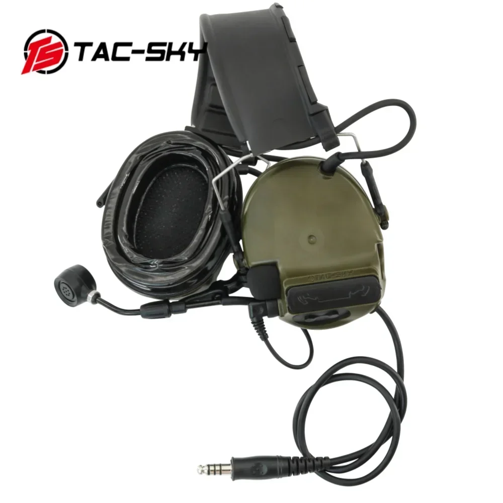 TS TAC-SKY diadema táctica electrónica orejera COMTA V cancelación de ruido auriculares con adaptador PTT V2 ptt - imagen 5