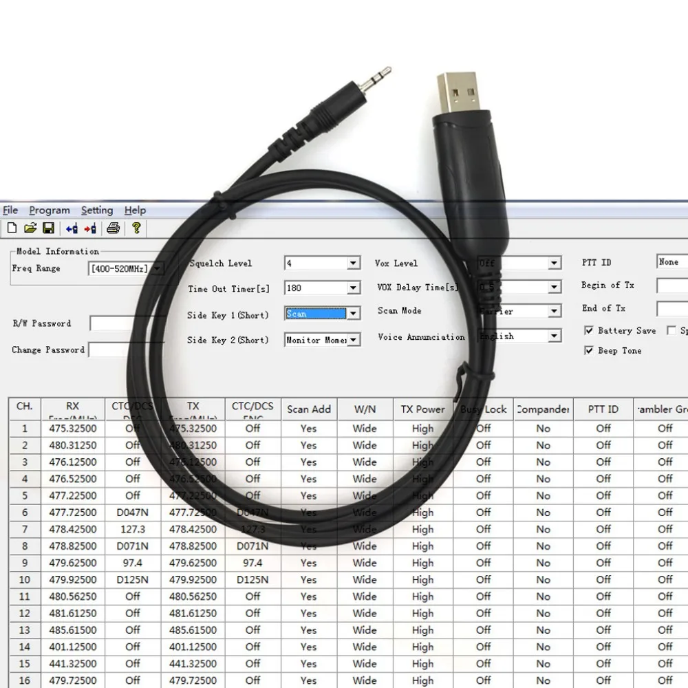 Anysec- walkie-talkie a prueba de agua IP67, VHF 136-174MHz o UHF 400-480MHz, 16 canales, 50 CTCSS y 105 DCS con función VOX, WP-67 - imagen 5