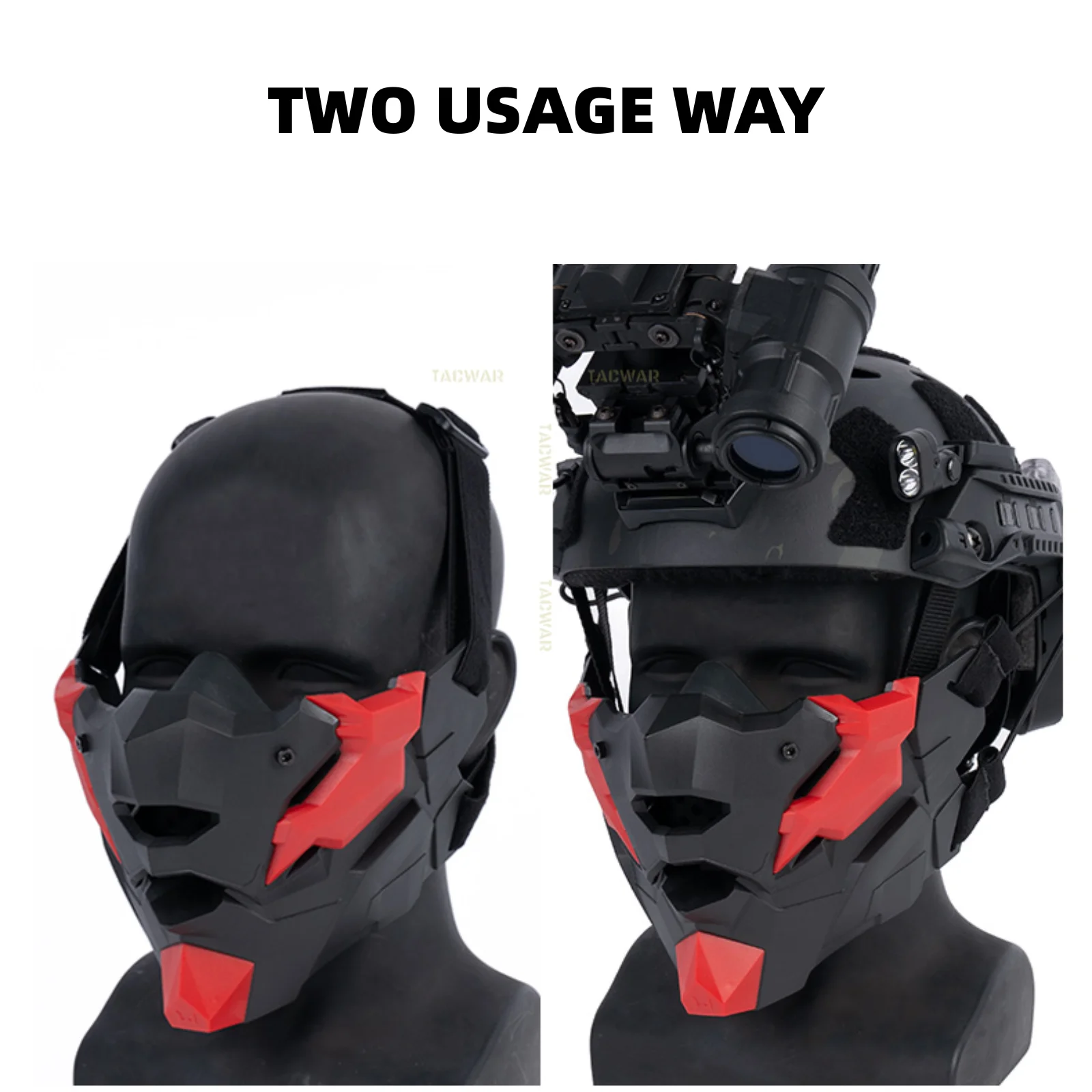 Máscara Airsoft táctica mecánico, media con respiración y silicona - imagen 5