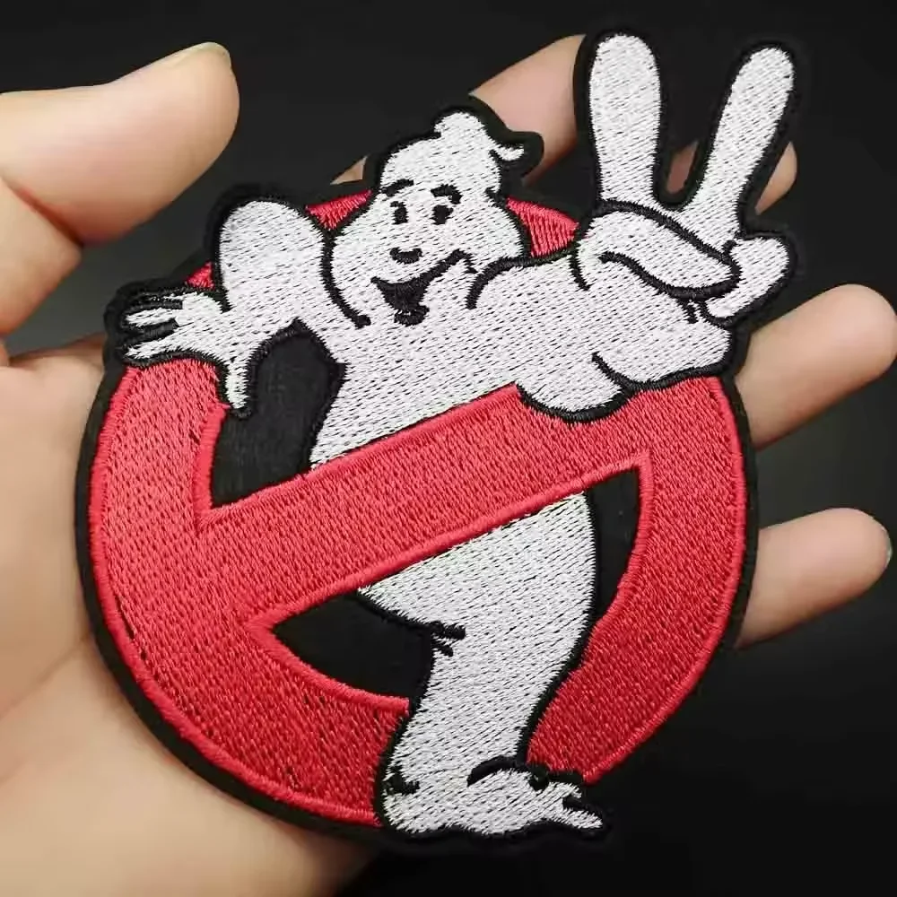 Parche para ropa de dibujos animados de Ghostbuster, rejilla de estilo universitario a la moda, insignia bordada para planchar, pegatina para mochila táctica de película de terror - imagen 2