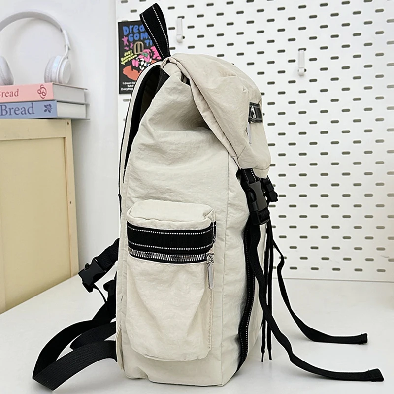 Mochila de Fitness con cordón, almacenamiento grande, para viajes, acampar al aire libre, ir al trabajo, bolsa de compras para hombres y mujeres, mochila escolar para ordenador portátil universitario - imagen 4