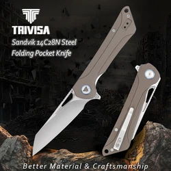 TRIVISA cuchillo plegable EDC de bolsillo acero inoxidable acampar