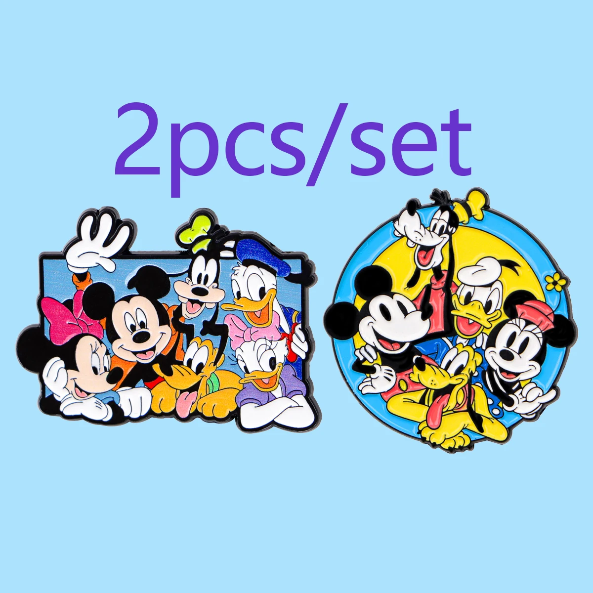 2 unidades/conjunto de clavijas de esmalte de dibujos animados de ratón lindo broche de Metal solapa Pin insignia mochila accesorios joyería regalo amigo