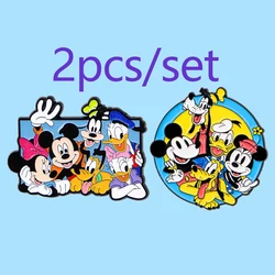 2 unidades/conjunto de clavijas de esmalte de dibujos animados de ratón lindo broche de Metal solapa Pin insignia mochila accesorios joyería regalo amigo