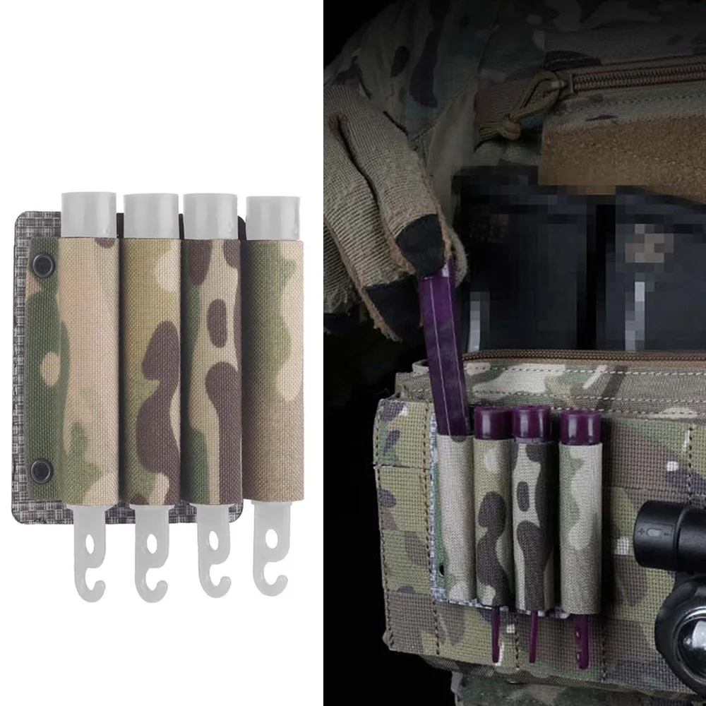 Equipo de caza al aire libre, bolsa de almacenamiento con barra luminosa, portalápices, chaleco Airsoft, palo luminoso, soporte organizador Molle