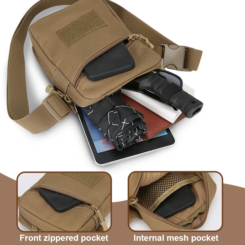 Bolso cruzado táctico, bolsa de pecho para exteriores, bolsa de herramientas de utilidad EDC con correa de hombro ajustable para caza, Camping y senderismo - imagen 3