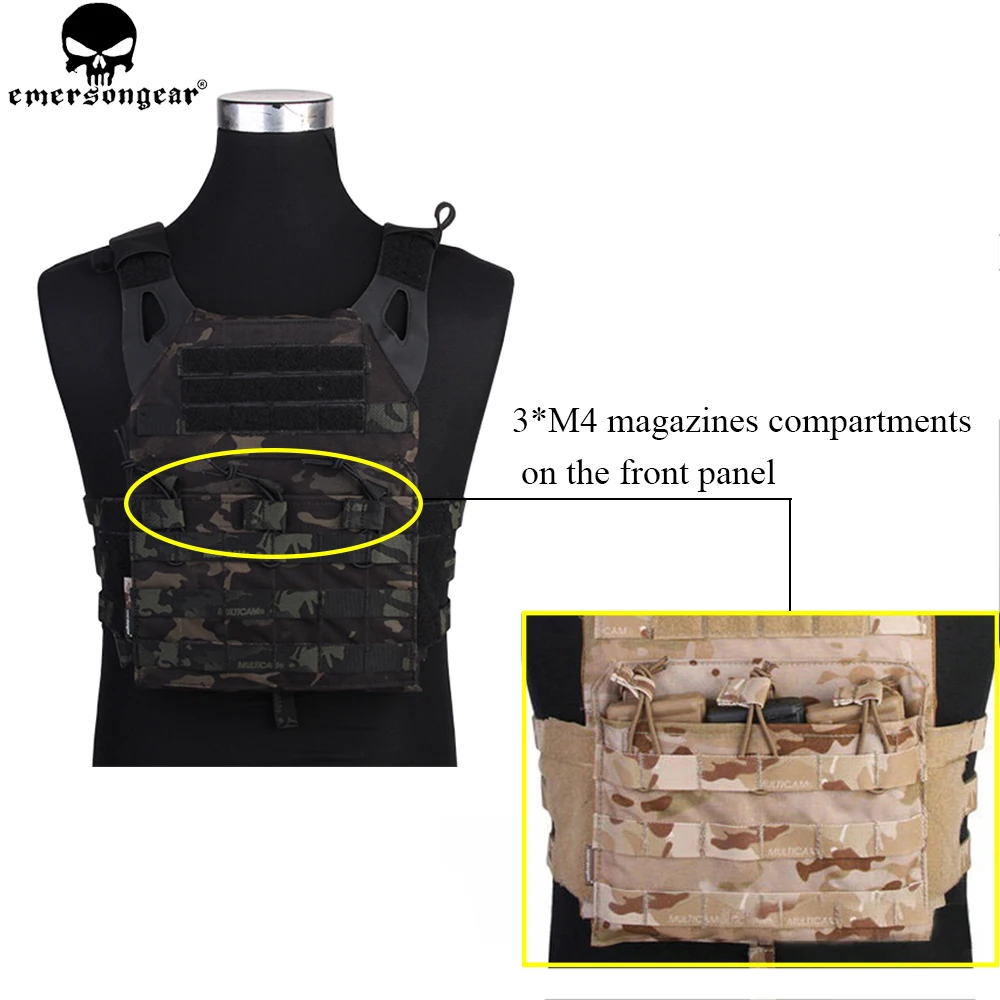 EMERSONGEAR JPC chaleco ligero MOLLE portador de placa especial caza chaleco fácil para Paintball Airsoft 500D Multi-camo negro - imagen 2
