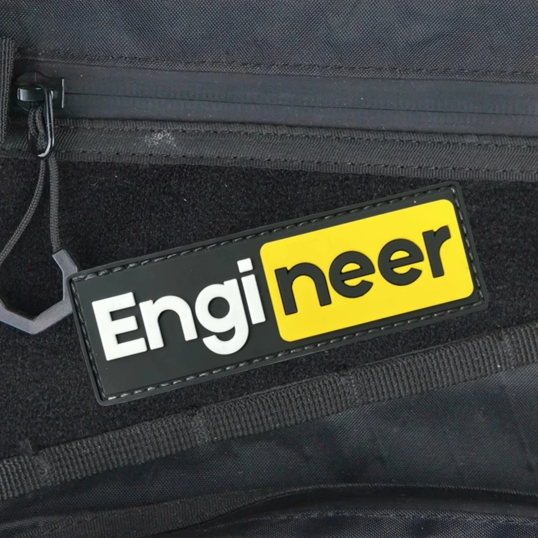 Parche táctico "Engineer", insignia personalizada de moral del ejército, parches de gancho y bucle de PVC 3D para ropa, equipo militar, pegatina para casco