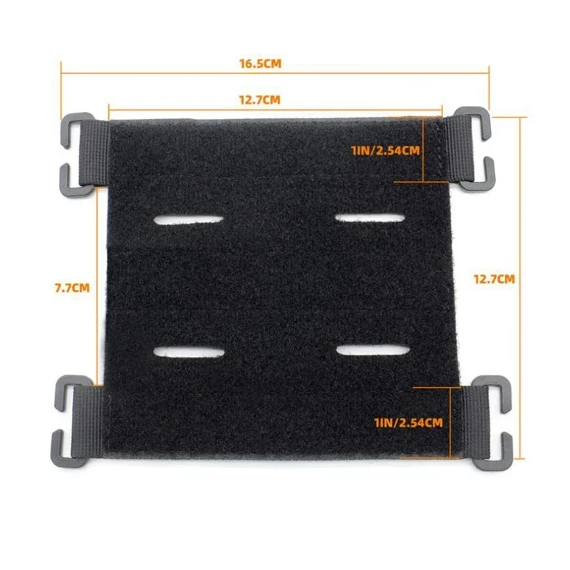 Soporte de pantalla de parche Molle con orificio de corte láser, Panel de almohadilla táctica con gancho y bucle Molle, adaptador Molle para chaleco y mochila, 2 uds. - imagen 4
